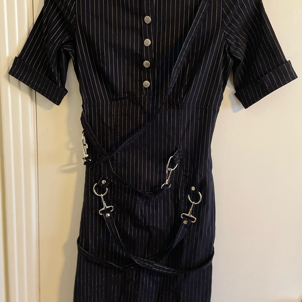 Vintage Lip Service Black Pinstripe Dress